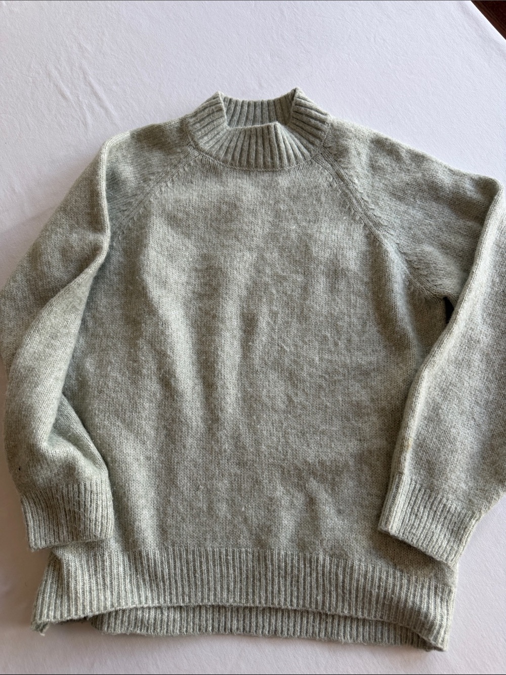 Zara Girls mock neck Sweater - Light green gray color 13/14
